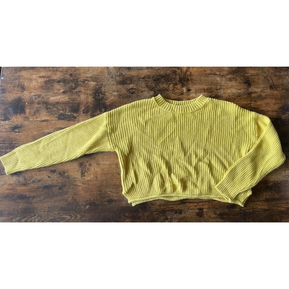 NWOT Mustard Yellow Crop sweater tops blouse Wild Fable Women's Medium